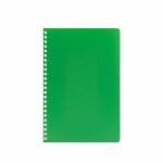 Libreta con tapa blanda y espiral lateral A5 hojas a rayas color verde vista frontal