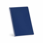 Libreta con tapa blanda y espiral lateral A5 hojas a rayas color azul marino