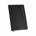 Cuaderno de piel sintética reciclada con tapa blanda A5 hojas a rayas color negro