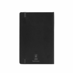 Cuaderno de piel sintética reciclada con tapa blanda A5 hojas a rayas color negro vista trasera