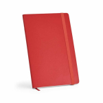 Cuaderno de piel sintética reciclada con tapa blanda A5 hojas a rayas color rojo