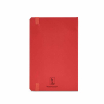 Cuaderno de piel sintética reciclada con tapa blanda A5 hojas a rayas color rojo vista trasera