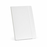 Cuaderno de piel sintética reciclada con tapa blanda A5 hojas a rayas color blanco
