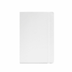 Cuaderno de piel sintética reciclada con tapa blanda A5 hojas a rayas color blanco vista frontal