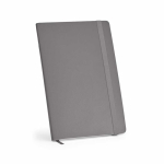 Cuaderno de piel sintética reciclada con tapa blanda A5 hojas a rayas color gris