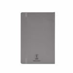 Cuaderno de piel sintética reciclada con tapa blanda A5 hojas a rayas color gris vista trasera