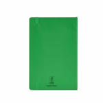Cuaderno de piel sintética reciclada con tapa blanda A5 hojas a rayas color verde vista trasera