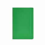 Cuaderno de piel sintética reciclada con tapa blanda A5 hojas a rayas color verde vista frontal