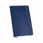 Cuaderno de piel sintética reciclada con tapa blanda A5 hojas a rayas color azul marino