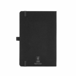 Libreta ecológica de tapa dura con bolsillo interior A5 hojas a rayas color negro vista trasera