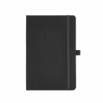 Libreta ecológica de tapa dura con bolsillo interior A5 hojas a rayas color negro vista frontal