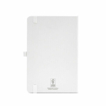Libreta ecológica de tapa dura con bolsillo interior A5 hojas a rayas color blanco vista trasera