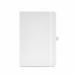 Libreta ecológica de tapa dura con bolsillo interior A5 hojas a rayas color blanco vista frontal