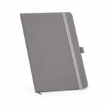 Libreta ecológica de tapa dura con bolsillo interior A5 hojas a rayas color gris