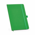 Libreta ecológica de tapa dura con bolsillo interior A5 hojas a rayas color verde