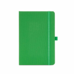 Libreta ecológica de tapa dura con bolsillo interior A5 hojas a rayas color verde vista frontal