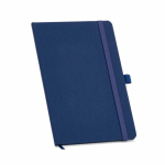 Libreta ecológica de tapa dura con bolsillo interior A5 hojas a rayas color azul marino