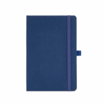 Libreta ecológica de tapa dura con bolsillo interior A5 hojas a rayas color azul marino vista frontal