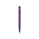 Bolígrafo de plástico reciclado con diseño ultraligero y tinta azul color violeta vista trasera