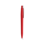 Bolígrafo con cuerpo de plástico reciclado, clip grande y tinta azul color rojo segunda vista