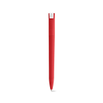 Bolígrafo con cuerpo de plástico reciclado, clip grande y tinta azul color rojo vista trasera