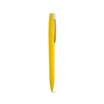 Bolígrafo con cuerpo de plástico reciclado, clip grande y tinta azul color amarillo segunda vista