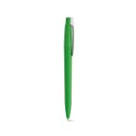 Bolígrafo con cuerpo de plástico reciclado, clip grande y tinta azul color verde segunda vista