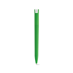 Bolígrafo con cuerpo de plástico reciclado, clip grande y tinta azul color verde vista trasera