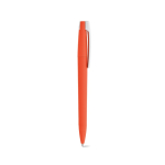 Bolígrafo con cuerpo de plástico reciclado, clip grande y tinta azul color naranja segunda vista