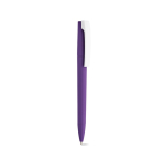 Bolígrafo con cuerpo de plástico reciclado, clip grande y tinta azul color violeta