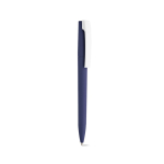 Bolígrafo con cuerpo de plástico reciclado, clip grande y tinta azul color azul marino