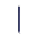 Bolígrafo con cuerpo de plástico reciclado, clip grande y tinta azul color azul marino vista trasera