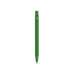 Bolígrafo de aluminio reciclado con acabado engomado y tinta azul color verde vista trasera