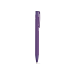Bolígrafo de aluminio reciclado con acabado engomado y tinta azul color violeta segunda vista