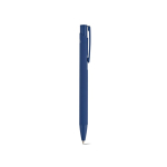 Bolígrafo de aluminio reciclado con acabado engomado y tinta azul color azul marino segunda vista