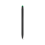 Bolígrafo de aluminio reciclado con puntero táctil y tinta azul color verde vista frontal