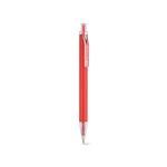 Bolígrafo de aluminio reciclado y sistema de botón pulsador tinta azul color rojo