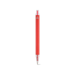 Bolígrafo de aluminio reciclado y sistema de botón pulsador tinta azul color rojo vista trasera