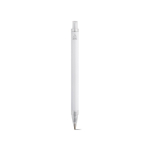 Bolígrafo de aluminio reciclado y sistema de botón pulsador tinta azul color blanco vista trasera