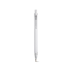 Bolígrafo de aluminio reciclado y sistema de botón pulsador tinta azul color blanco vista frontal