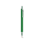 Bolígrafo de aluminio reciclado y sistema de botón pulsador tinta azul color verde