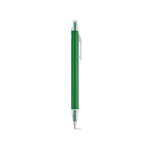 Bolígrafo de aluminio reciclado y sistema de botón pulsador tinta azul color verde segunda vista