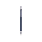 Bolígrafo de aluminio reciclado y sistema de botón pulsador tinta azul color azul marino vista frontal