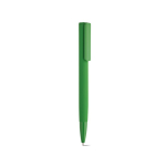 Bolígrafo de aluminio reciclado con acabado brillante y tinta azul color verde