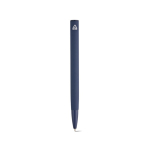 Bolígrafo de aluminio reciclado con acabado brillante y tinta azul color azul marino vista trasera