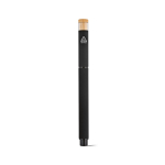 Bolígrafo roller de aluminio reciclado y bambú con tinta azul color negro vista trasera