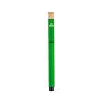 Bolígrafo roller de aluminio reciclado y bambú con tinta azul color verde vista trasera
