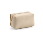 Neceser geométrico de piel sintética reciclada con forro reciclado color beige vista frontal