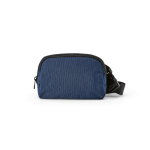 Riñonera de nylon reciclado impermeable con bolsillo trasero 1,5L color azul marino vista frontal