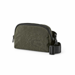 Riñonera de nylon reciclado impermeable con bolsillo trasero 1,5L color verde oscuro